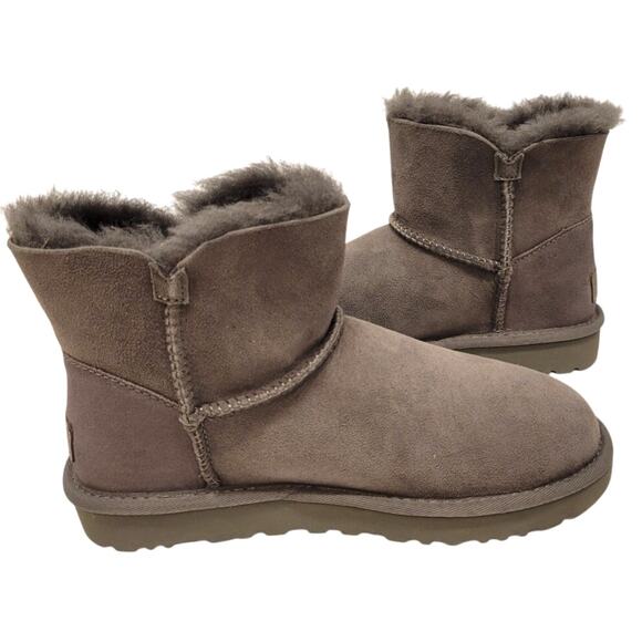 New In Box UGG Australia Women's Mini Bailey Button II Boot Gray Size 6 - Picture 2 of 6